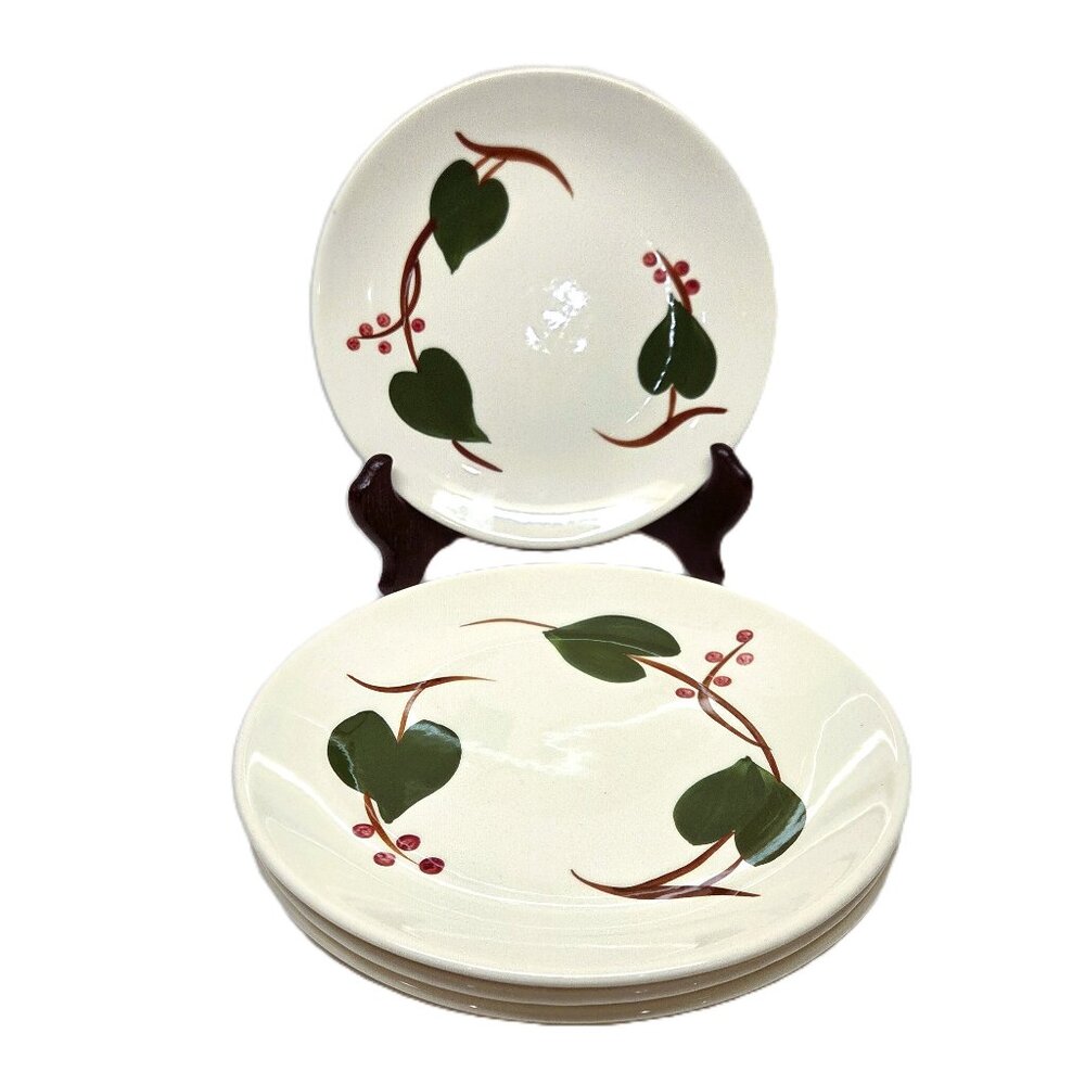 Vtg Blue Ridge Southern Pottery Stanhome Ivy Bread Butter Plates Appetizer Lot 4